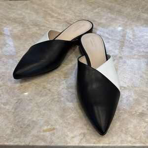 Cole Haan black and white mules